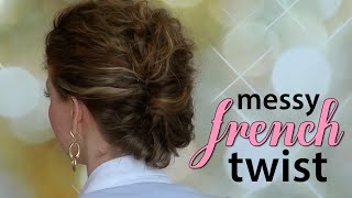 Quick, Easy, Messy French Twist For Curly Hair