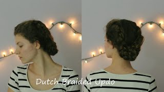 Elegant Curly Hair Dutch Braid Updo