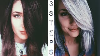 Dark Brown To Silver Hair | 3 Step Tutorial
