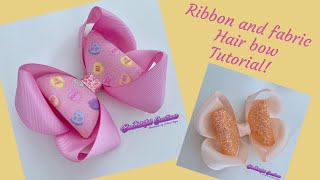 Ribbon And Fabric Bow//How To Make Hair Bows. Diy Hair Bows  Laços De Fita: