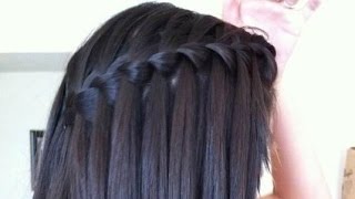 Easy Waterfall Braid Hair Tutorial : For Straight& Curly Hair