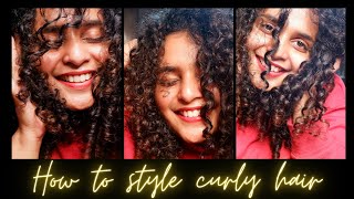 How To Style Curly Hair At Home || Rj Hevana || Cg Method || Malayalam || English.