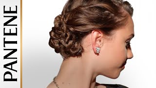 Easy Hairstyles For Curly Hair: Twisted Pin Curl Updo | Pantene