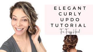 Elegant Curly Hair Updo Tutorial. Great For Frizzy Hair!