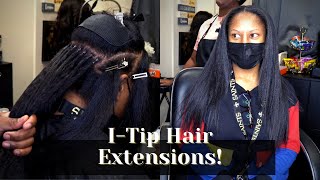 I-Tip / Microlink Hair Extensions + Kinky Curly I-Tips On Long 4C Natural Hair!