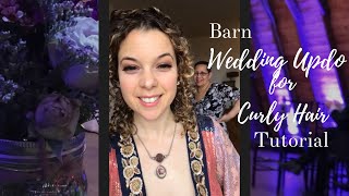 Barn Wedding Updo For Curly Hair