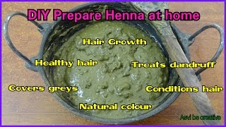 Diy|How To Make Henna Hair Color In Cast Iron Pan At Home Beginners|Treats Dandruff| Hair Growth