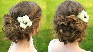 How To :  Curly / Boho Updo Hair Tutorial | Braidsandstyles12