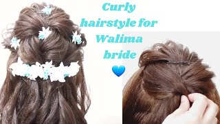 Curly Hairstyle For Wedding || Walima Bridal Hairstyle Updo | Inaya'S Hairstyling