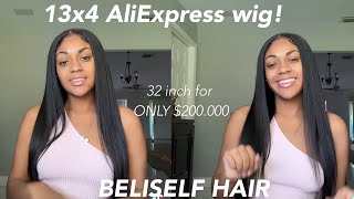 32 Inch 13X4 180% Density Aliexpress Lace Frontal Wig For Only $200 Beliself Hair | Wig Review