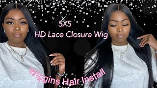 5X5 24 In. Straight Hd Lace Closure Wig Install | Ft. Wiggins Hair Company | For Beginners ♥️
