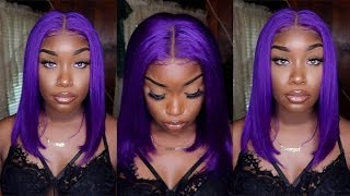 Look At This Custom Colored Purple Bob Wig | Aliexpress Cranberry Hair