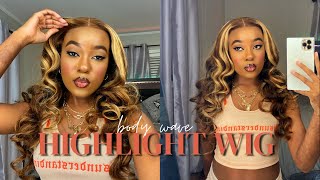 Honey Blonde Body Wave Frontal Wig Install + Review + Hair Giveaway | Ft. Ali Beautyforever Hair