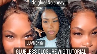 Luvme Hair 5X5 Deep Wave Undetectable Invisible Lace Glueless Closure Lace Wig Wig Review & Tutorial