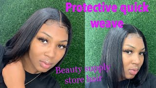 Protective Closure Quick Weave Bob With Beauty Supply Store Hair