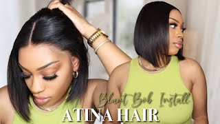  Surprised Me! This Crystal Lace Is Really Invisible! Realistic Natural Bob Wig Ft Atina Hair