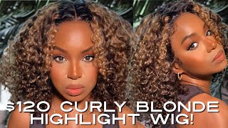 Affordable Blonde Highlight Curly Bob Wig! Incolorwig| Alwaysameera
