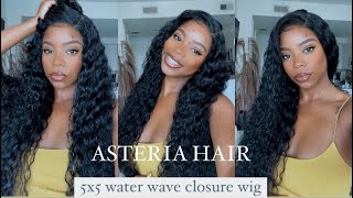 The Perfect Curls For This Summer  5X5 Water Wave Closure Wig Install Ft Asteria Hair