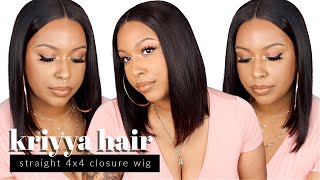 Sleek Everyday Human Hair 4X4 Closure Bob Wig Under $150! | Ft. Kriyya Hair