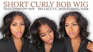 Short Bob  Wig Install Quick Protective Hairstyle  Ft.Afsisterwig