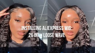 Installing Aliexpress Wig | 26 Inch Loose Wave Lace Front