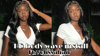 Hd Lace Giving Scalp! Easy Body Wave Install + Style Tutorial Ft. Yolissa Hair
