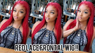 Bright Red Lace Frontal Wig Ft. Celie Hair| Ari J.