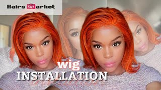 Hairsmarket Ginger Bob Wig Installation Slay!! By Nestah Mangani #Wiginstallation #Hairsmarket #Wigs