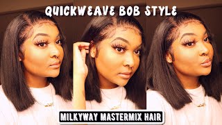 How To Do A Bob Quickweave With A Frontal | Milkyway Mastermix Hair
