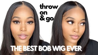 The Best 14 Inch Closure Bob Wig | Throw On & Go Install Ft. Luvme Hair
