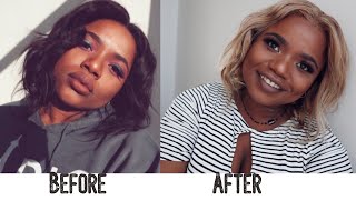 How To Get An Ash Blonde Hair From Black Hair | Bob Wig | South African Youtuber