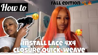 How I Install My Fall Colors  Lace 4X4 Closure Quick-Weave W/ Adore Semi-Permanent Rinse