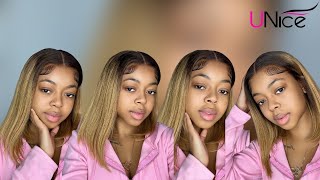Watch Me Install 10" Ombre Frontal Bob Wig | Ft Unice Hair