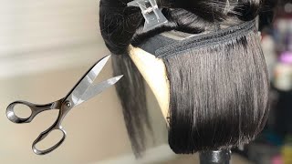 How To Cut A Wig Into A Blunt Bob | Step By Step
