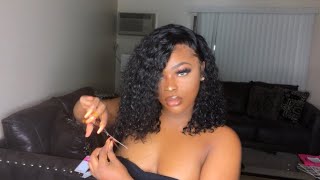 Cutting My Curly Wig Into A Bob Ft. African Mall