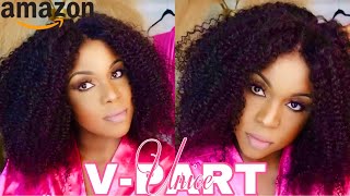 No Leave Out Curly V Part Wig | Kinky Curly Wig | Thin Part Wig Ft. Unice Amazon