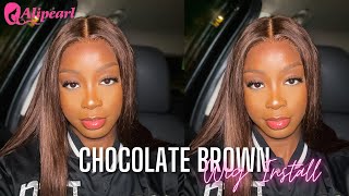 No Bleach! Flawless Chocolate Brown 5X5 Hd Lace Closure Wig Install | Alipearl Hair