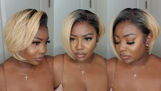Affordable Blonde Ombre Bob Wig | Super Easy Install Ft Wowafrican