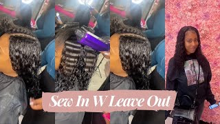 Middle Part Tradition Sew In Bundles With Leave Out - Curl 4C Hair Natural | Ft.#Ulahair