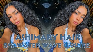 Realstic Af  5*5 Closure Water Wave Wig Ft Ashimary Hair