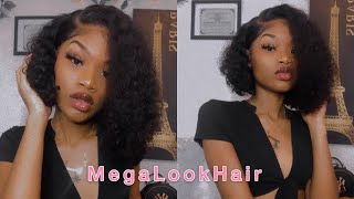 Curly Water Wave Bob Wig Install Ft. Megalookhair