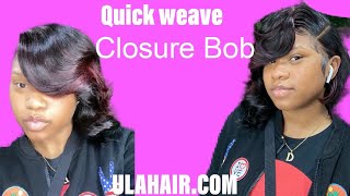 Quick Weave Bob Using Ula Straight Hair And Closure