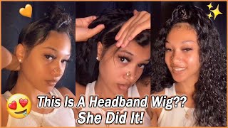 Steps To Do Half Up Half Down With Headband Wig | Glueless Wig Install #Elfinhair Review