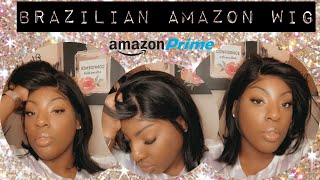 $60 Amazon Prime 10'' Bob Wig | 13X4 Lace Front | Brazilian Virgin Human Hair | Baddie On