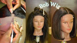 Making A Beautiful-T-Part Bob Wig For A Friend With A Natural-Looking  Ventilated Hairline