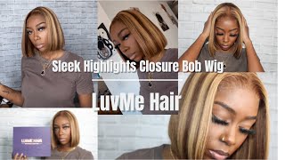 Sleek Highlights Closure Bob Wig Ft. Luvme Hair