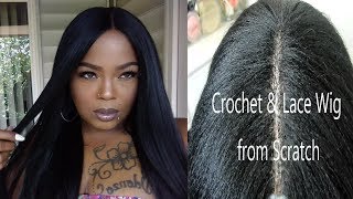(Best)  Crochet Wig & Lace Closure From Scratch/ Featuring Sensationnel Hair Made From X-Pression