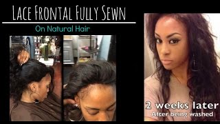 Lace Frontal Sew In Weave On Natural Hair! - No Glue - Los Angeles Hair Salon 'Stylist Lee'
