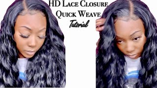 Closure Quick Weave On Natural Hair Ft. Ali Naturale Ocean Wave Beauty Supply Store Hair.