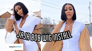 Easy Bob Install How To Re-Install Lace Frontal Wig Ft Jaja Hair Amazon Prime *Beginner Friendly*